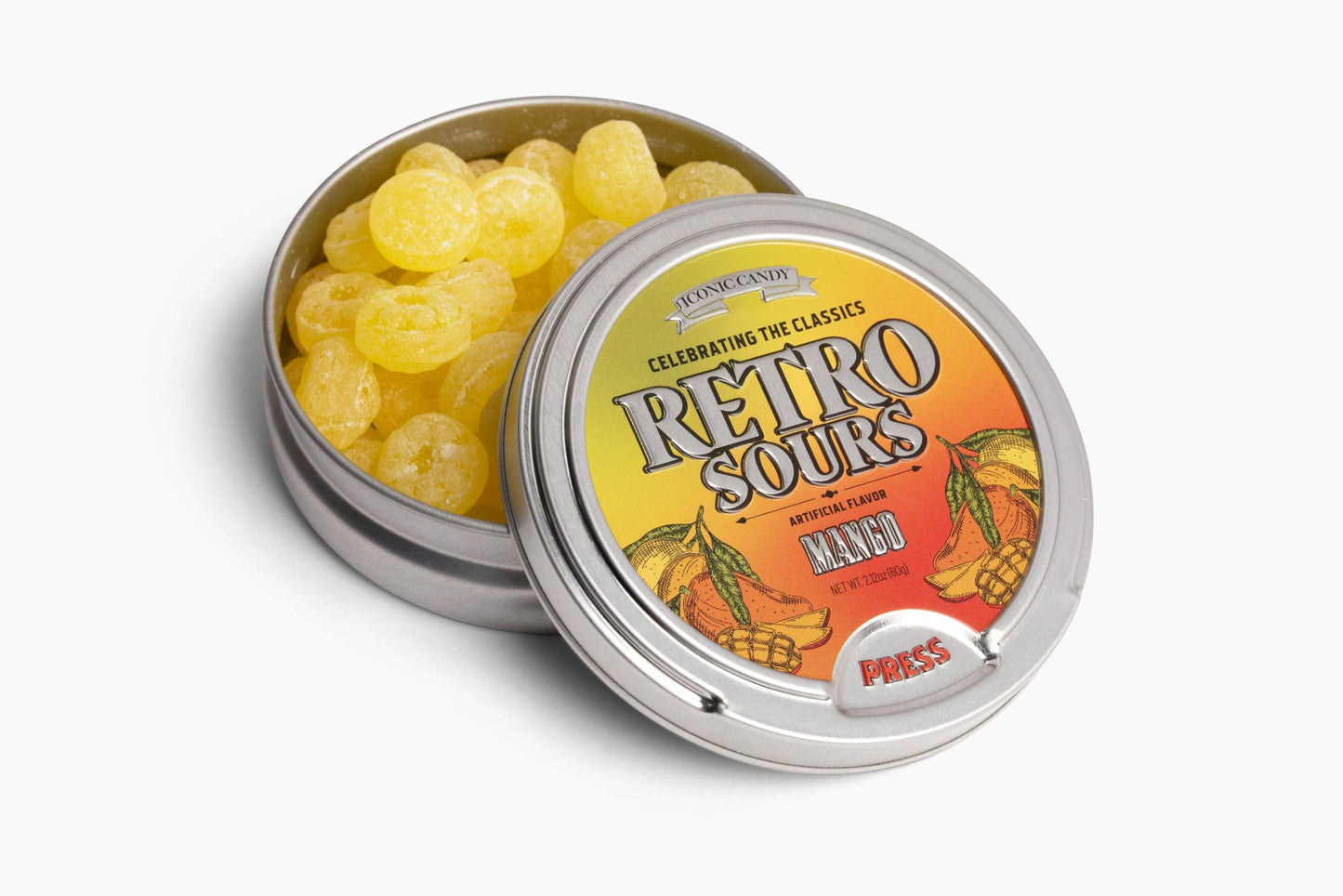 Retro Sours Mango 60 Gram Tin