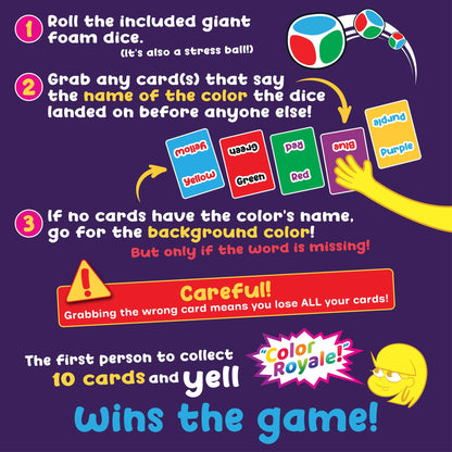 Color Royale Fast-Paced Family Party Game with Stress Ball