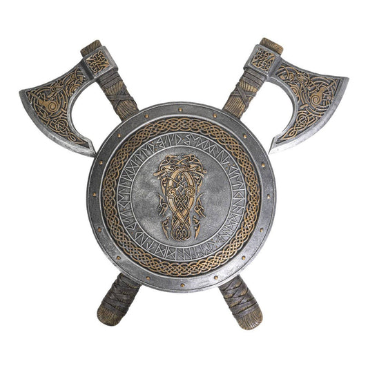 Viking Warrior Axe Shield Plaque